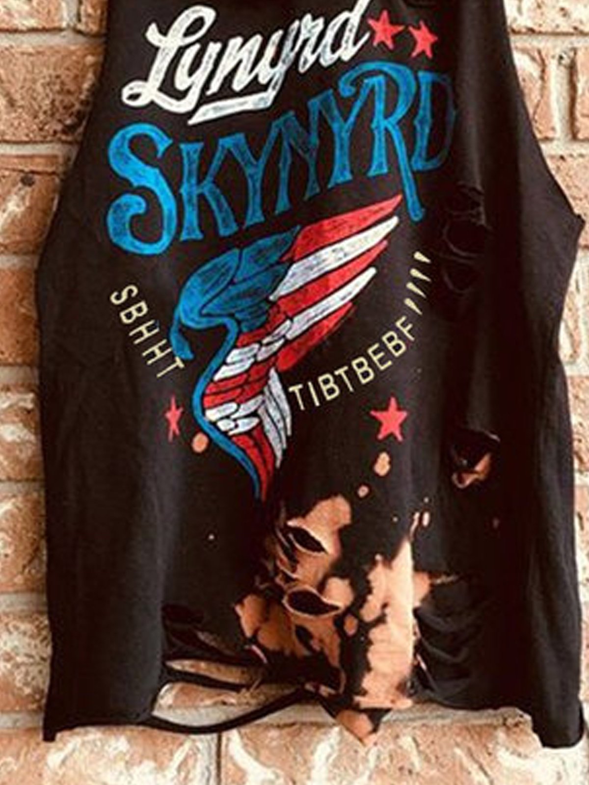 Black Letter Sleeveless Shirts & Tops