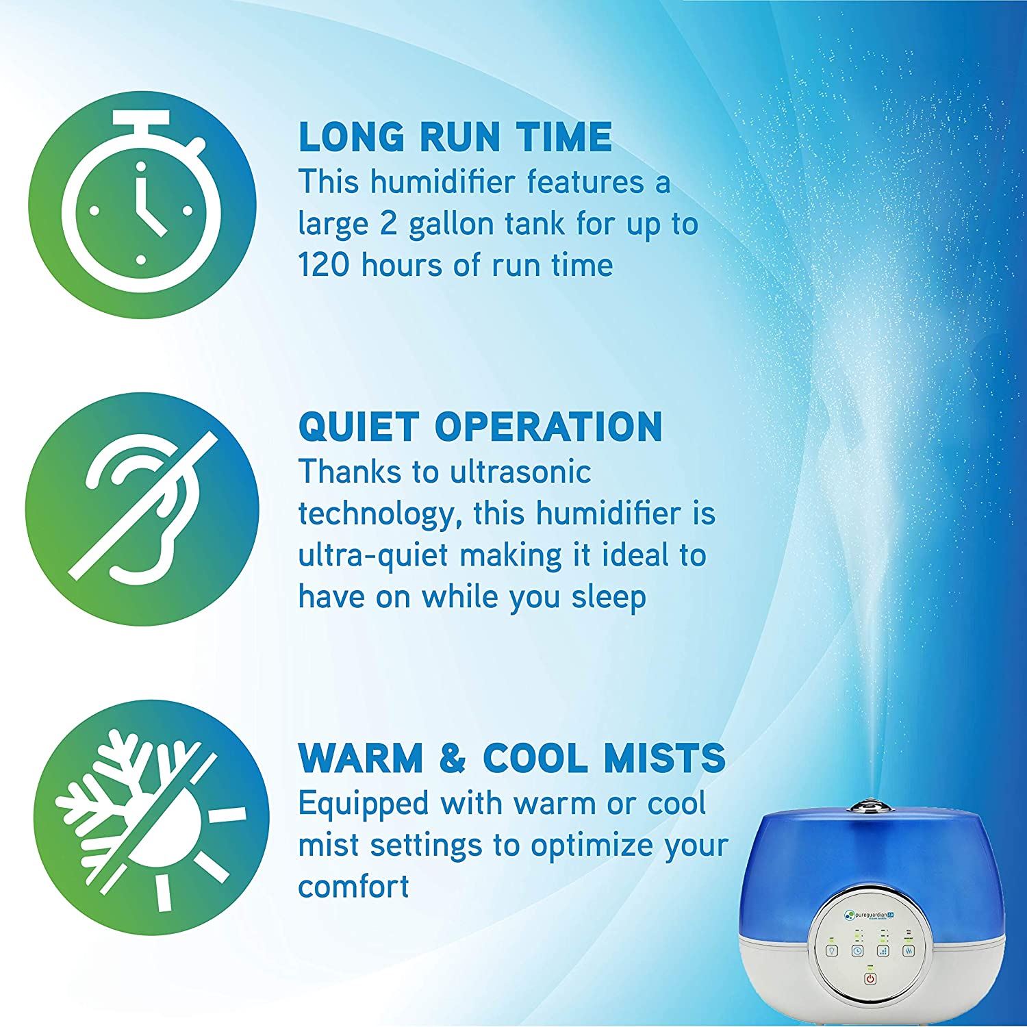 H4810AR Ultrasonic Warm and Cool Mist Humidifier