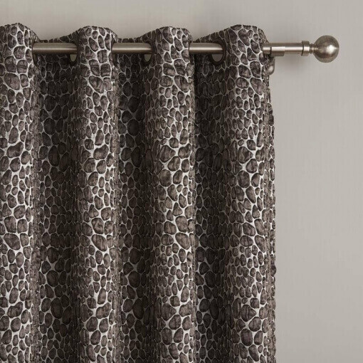 Antique Bronze Grommet Jacquard Blackout Lined Curtain Drape Questa