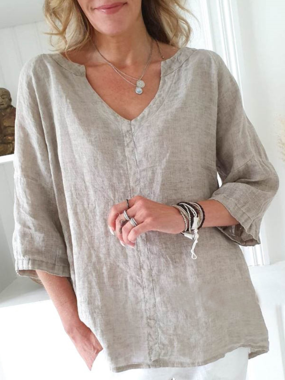 Cotton Casual Solid Shirts & Tops