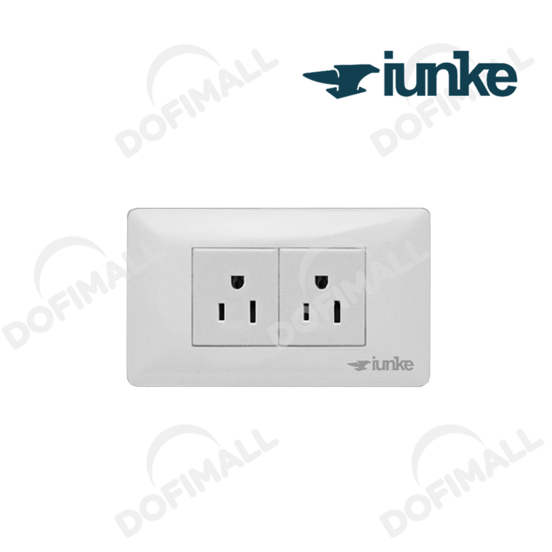 TOMACORRIENTE DOBLE POLO TIERRA COLOR BLANCO