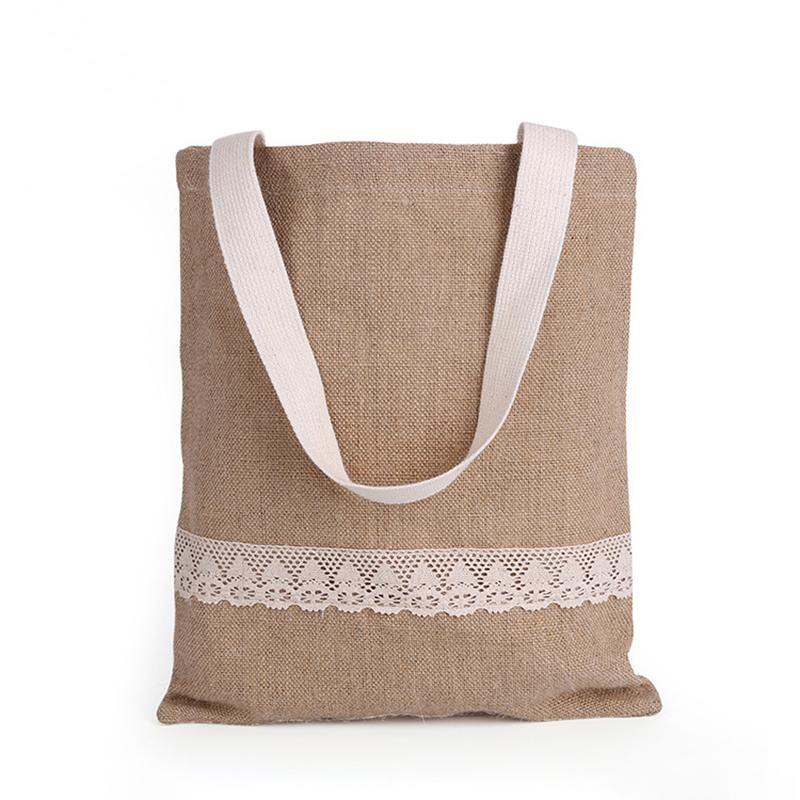 Women Canvas Lace-decor Solid Casual Shoulder Bags
