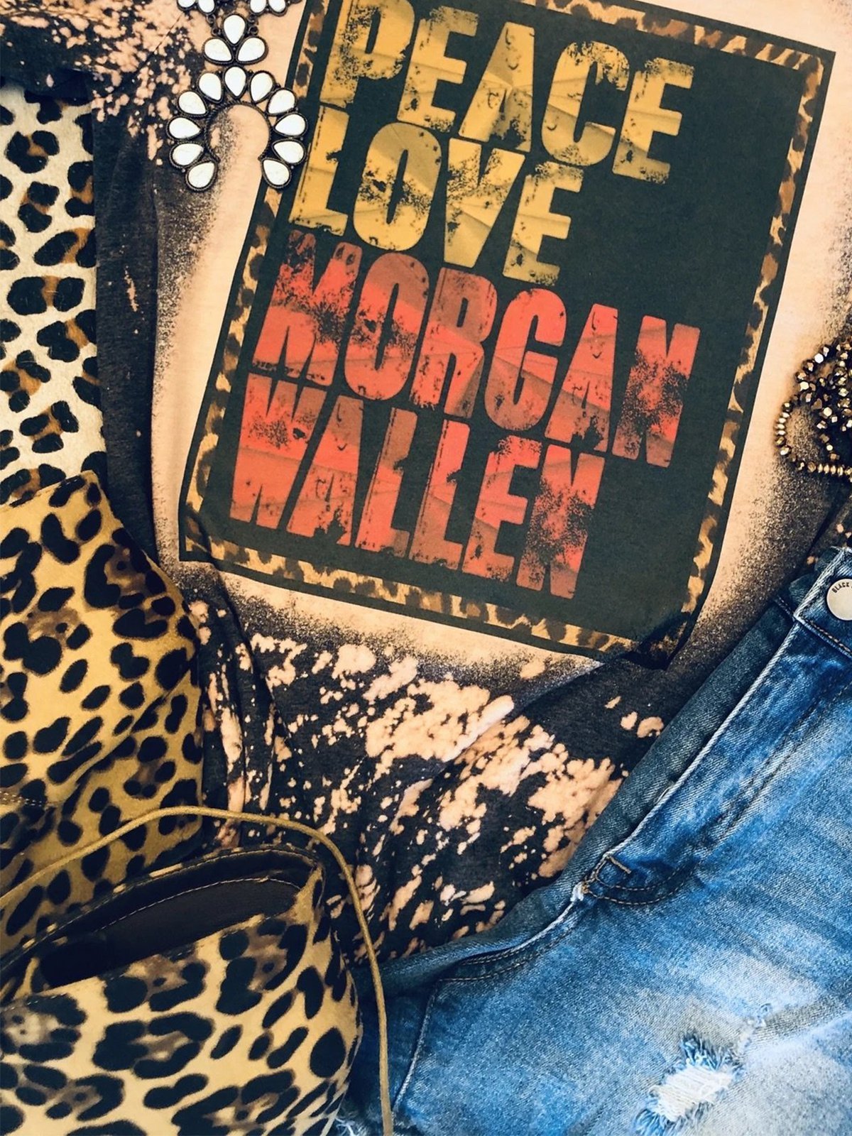 Crew Neck Vintage Letter Printed Shirts & Tops