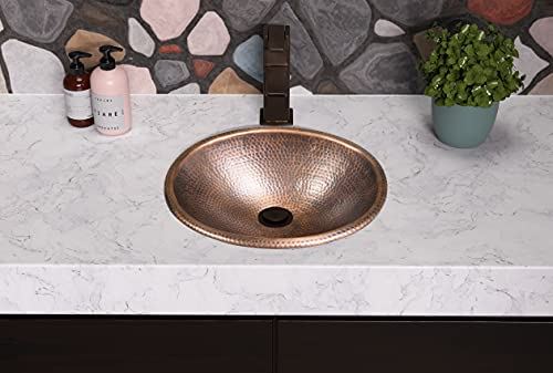 Abode Hand Hammered Oval Sink (17 Inches), Copper