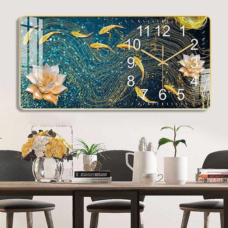 New Light Luxury Living Room Decorative Painting Wall Clock