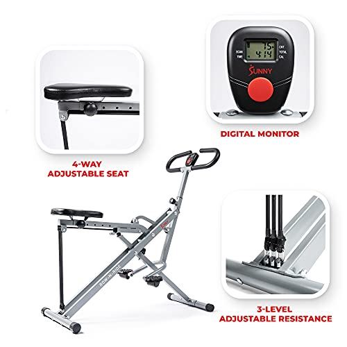 Sunny Health & Fitness Squat Assist Row-N-Ride Trainer