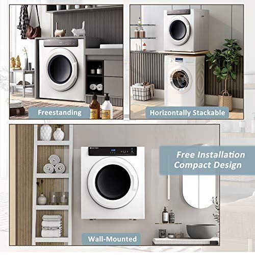 Clothes Dryer, Front Load Compact Tumble Laundry Dryer with Touch