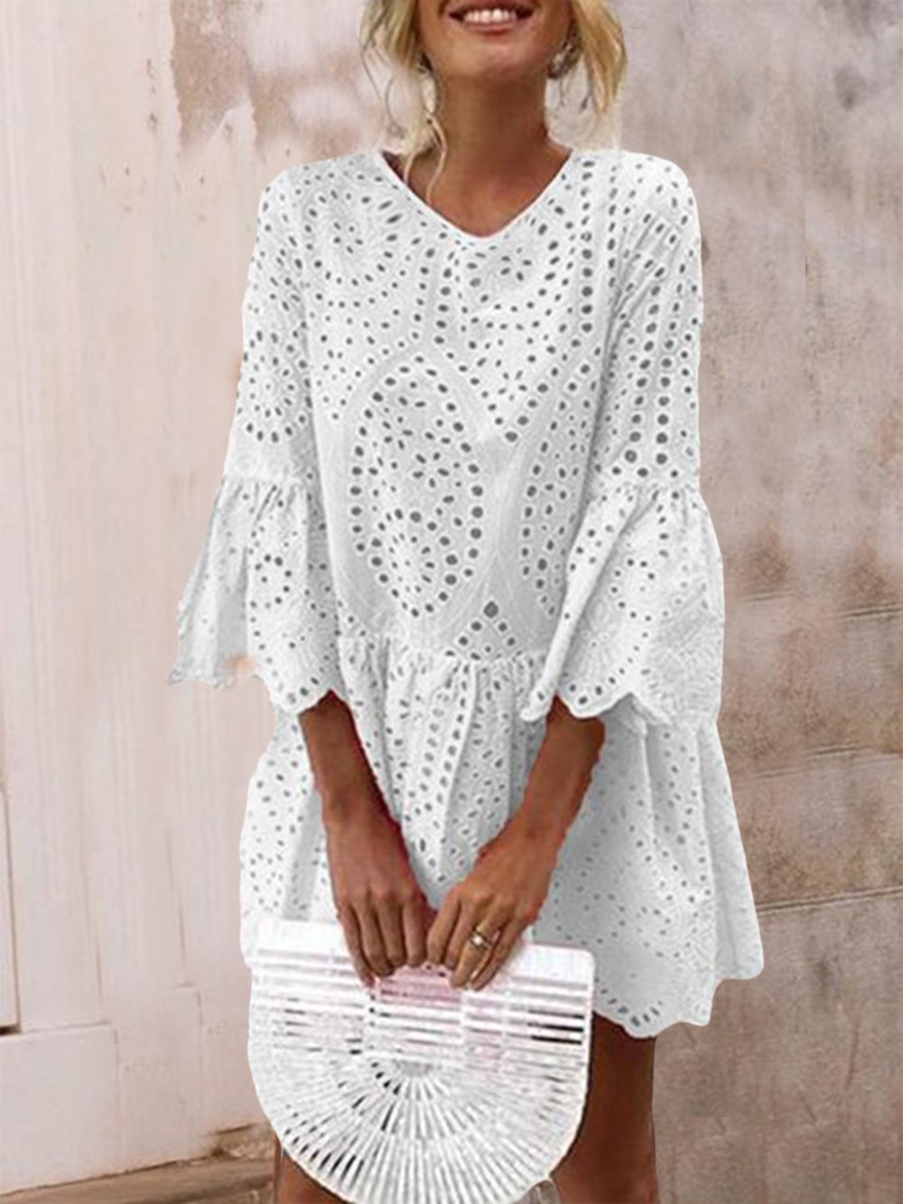 Frill Sleeves Casual Elegant Women Dresses