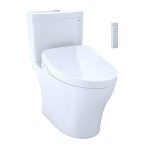 Two-Piece Elongated Dual Flush 1.0 and 0.8 GPF Toilet with S550e Electric