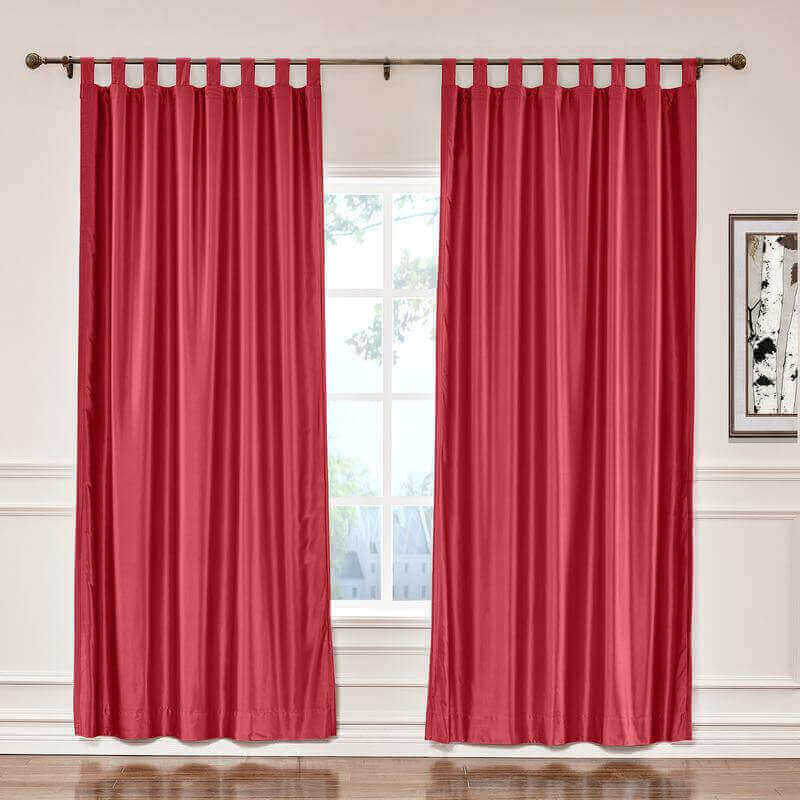 CUSTOM Lao Hang Zhou Red Polyester Cotton Thermal Insulated Curtain