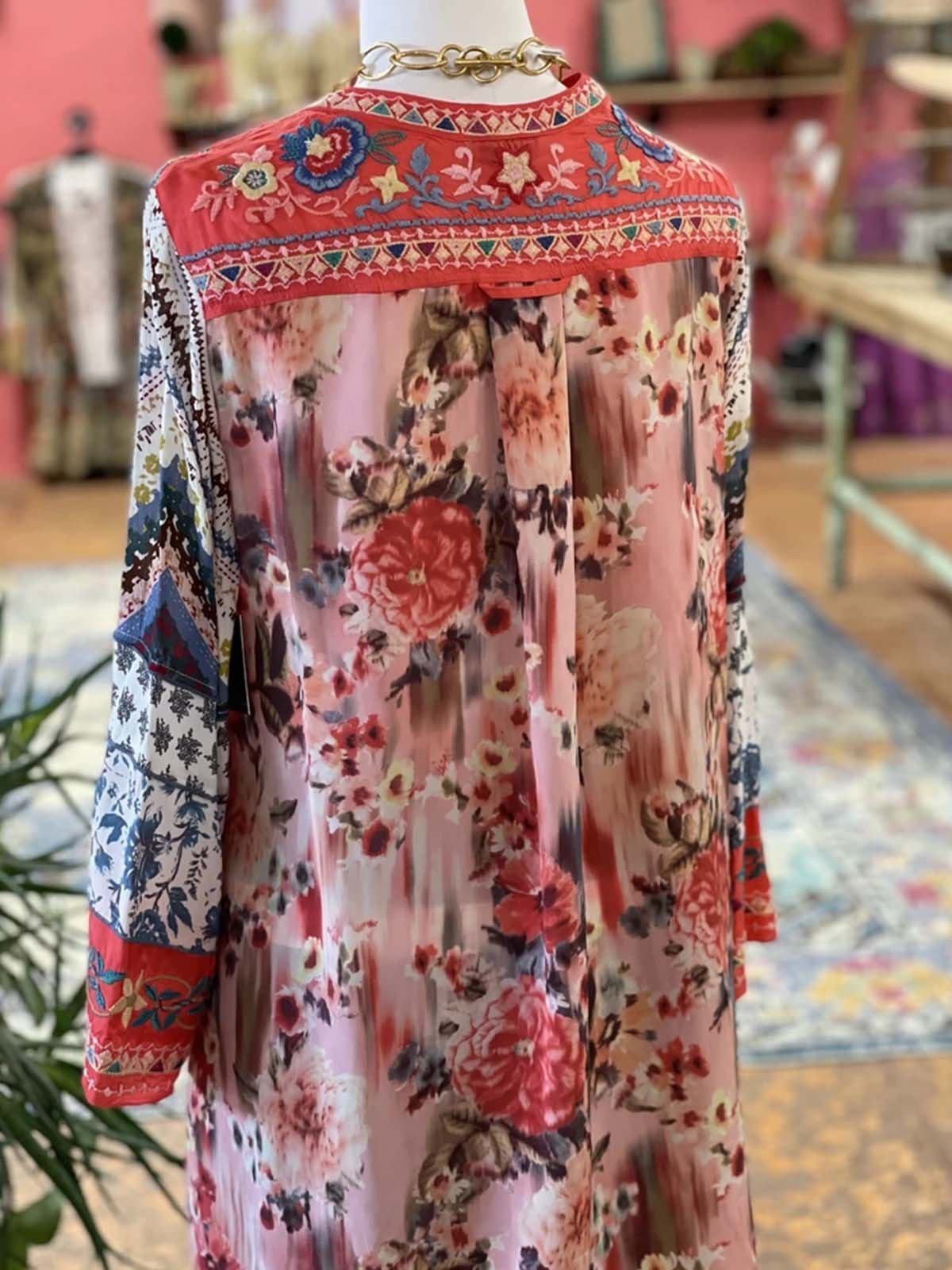 Cotton-Blend Printed Vintage Shirts & Tops