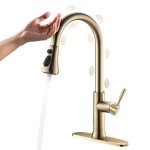 Single Handle Stainless Steel Brushed Gold Kitchen Sink Faucet