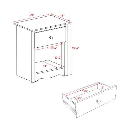 Prepac Monterey Nightstand, Tall 1-Drawer