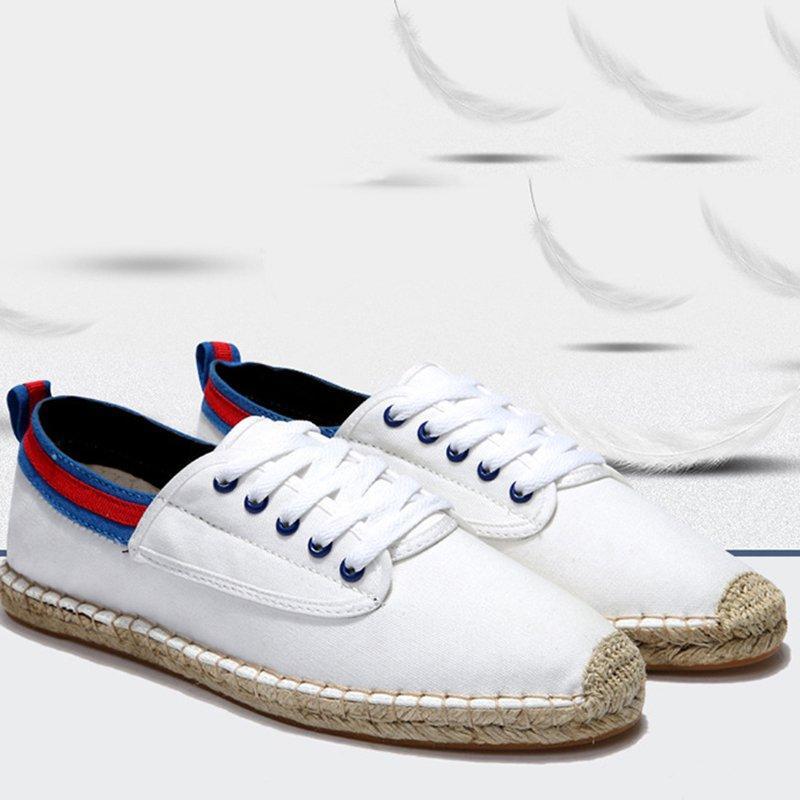 Canvas Lace-up Flat Shoes