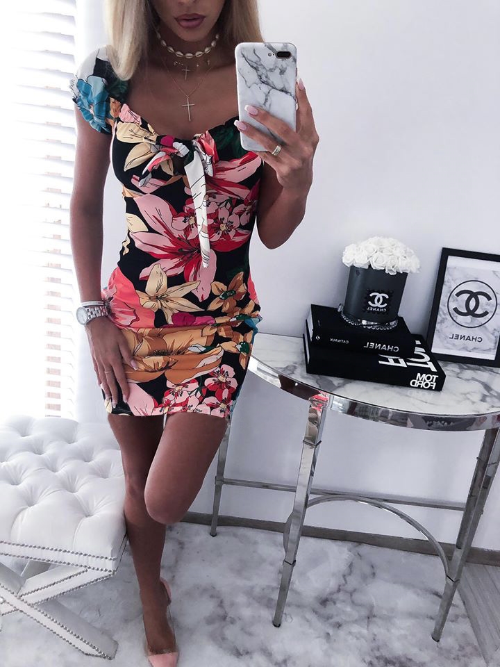 Floral Print Vintage Mini Dress