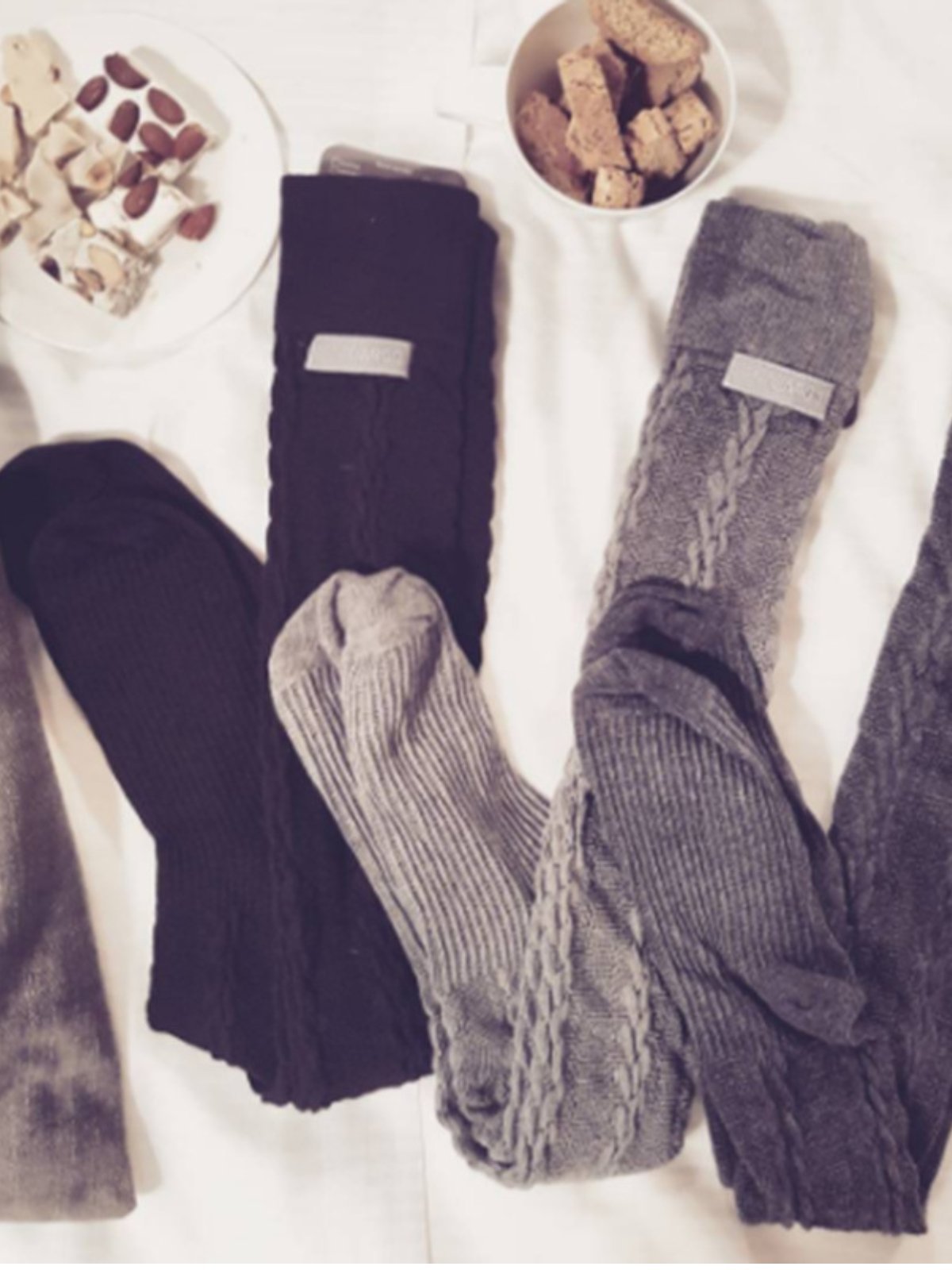 Casual Warm Plain Lace Knee-Socks