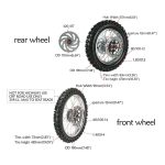 12′′ 14′′ Front 60/100-14 &Rear 80/100-12 Wheel Tire Rim Pit Bike CRF70 Taotao 125