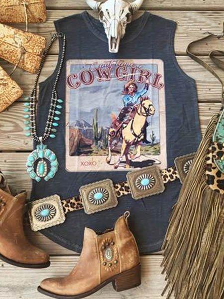 Deep Gray Sleeveless Abstract Vests