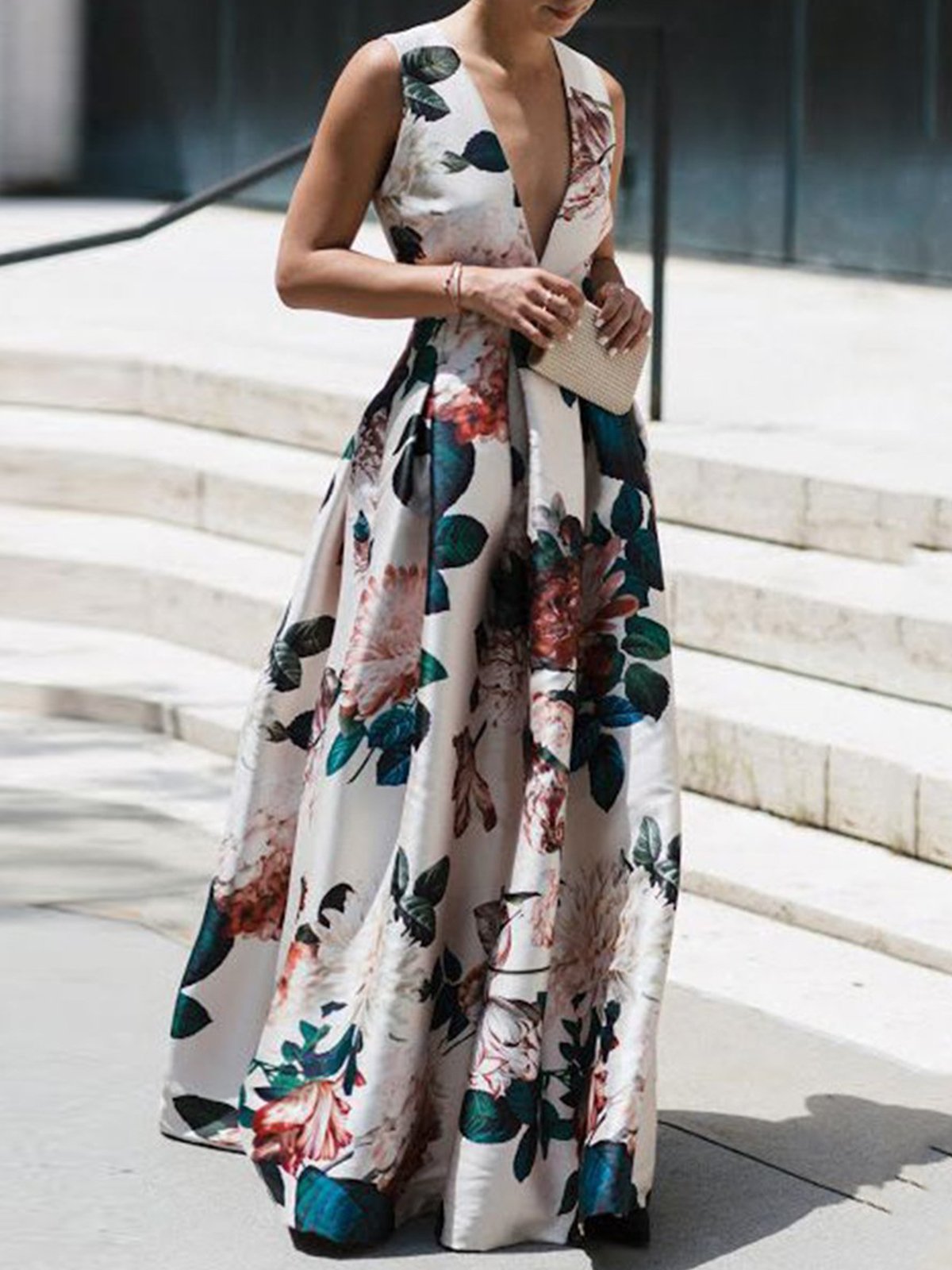 Women White Swing Sexy Maxi Evening Gowns Dresses