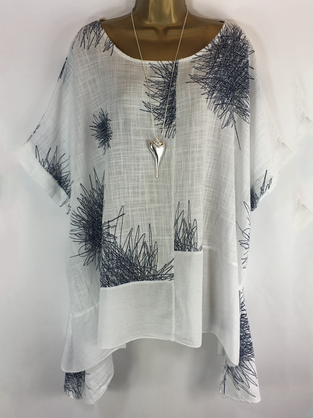 Half Sleeve Floral-Print Casual Blouse