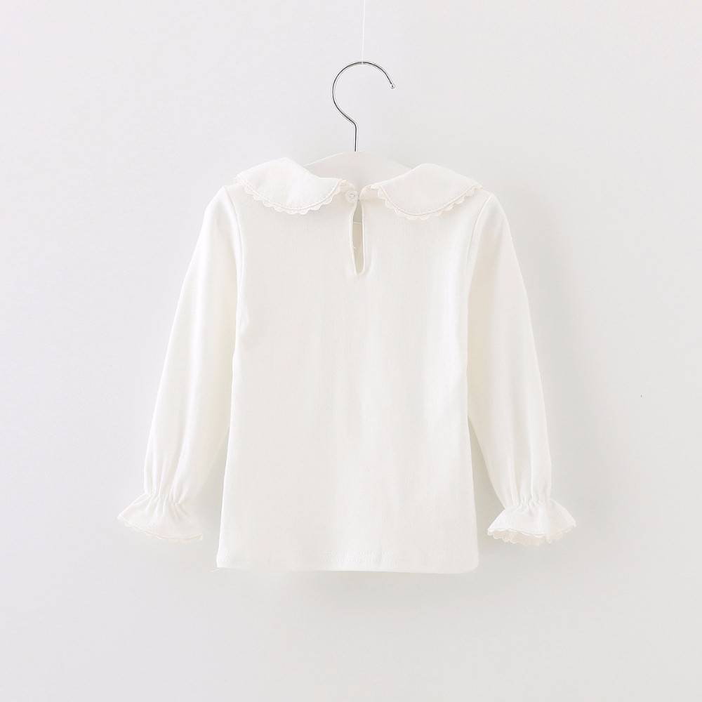 Babies Girls T shirt Peter pan Collar Bottoming Shirts Girl tops tees shirts Kids children's clothes Girl Blouse infant clothing