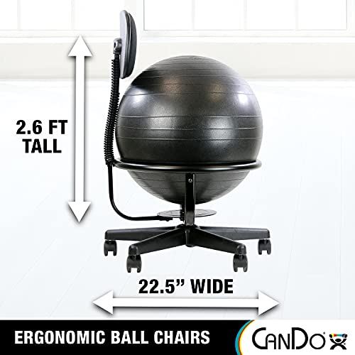 CanDo Metal Ball Chair �C Inflatable Ergonomic Active Seating Exercise Ball Chair- Blue