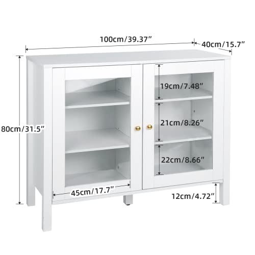 Kitchen Cabinet Buffet Sideboard with Adjustable Shelf / 39.37��� x 15.74��� x 31.5���