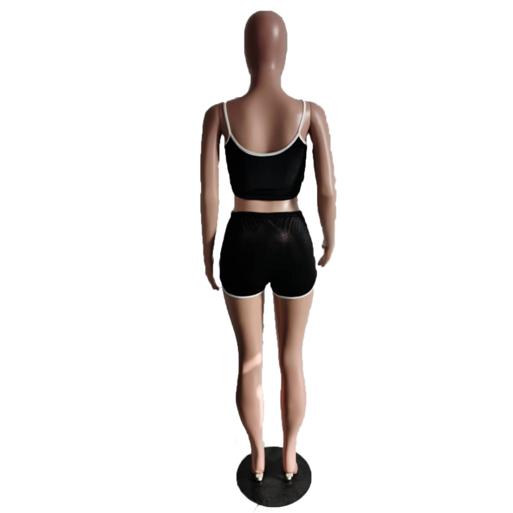 Sports Two Piece Velvet Shorts Set