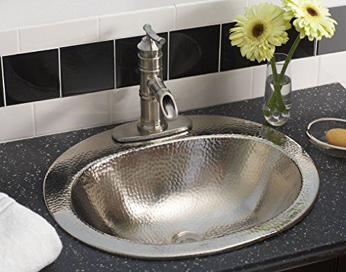 Dalton Drop-in Handcrafted Bathroom Sink, 20���, Hammered Nickel