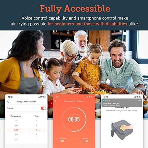 Smart Wi-Fi Air Fryer(100 Recipes), 13 Cooking Functions
