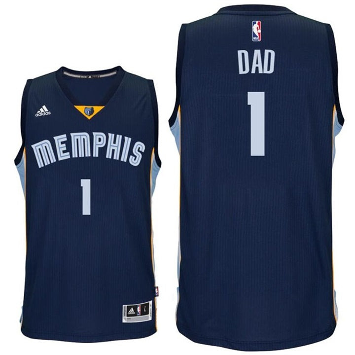 Father's Day Dad Logo #1 Grizzlies Swingman Navy Road Jersey