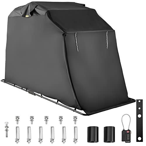 Waterproof Motorcycle Storage Cover Tent w/ Lock&Weight Bag / 106.3′′x41.3′′x61′′