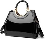 LJOSEIND Women’s Handbags Designer Purses Satchel, 02black