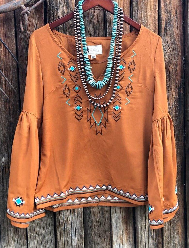 Plus Size Vintage Crew Neck Long Sleeve  Tops