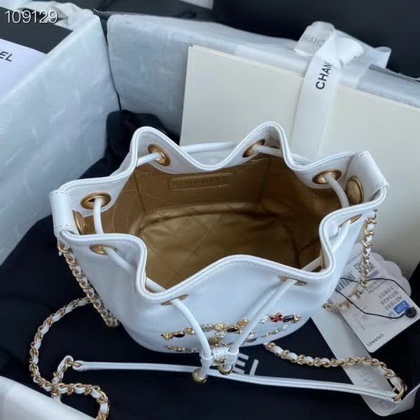 【原版皮】香奈儿/Chanel 手工系列水桶包，各种元素铆钉镶嵌成的双C标志，选用细腻羊皮，内里质感金属牛皮
