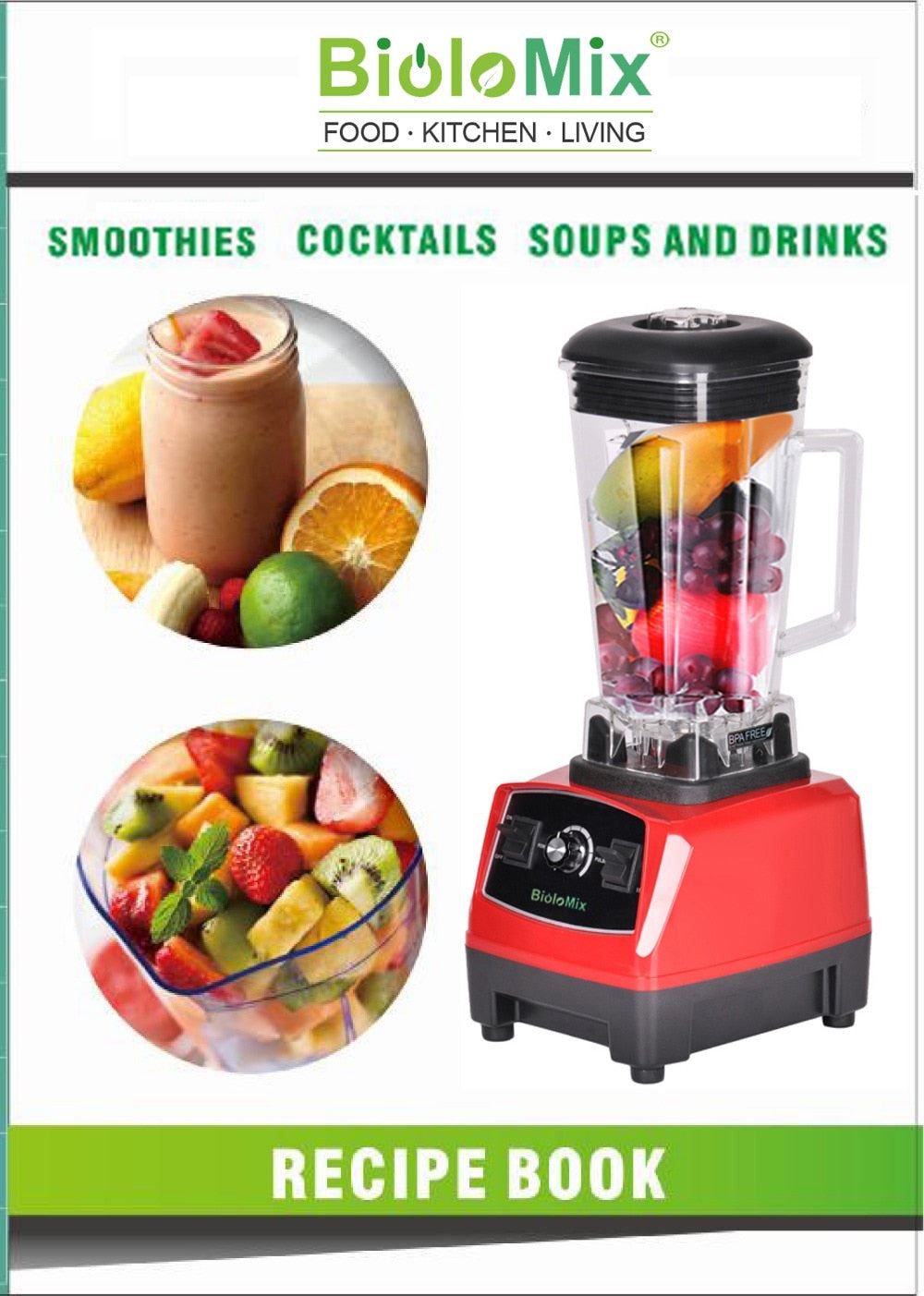 2200W 2L BPA FREE commercial grade home professional smoothies power blender