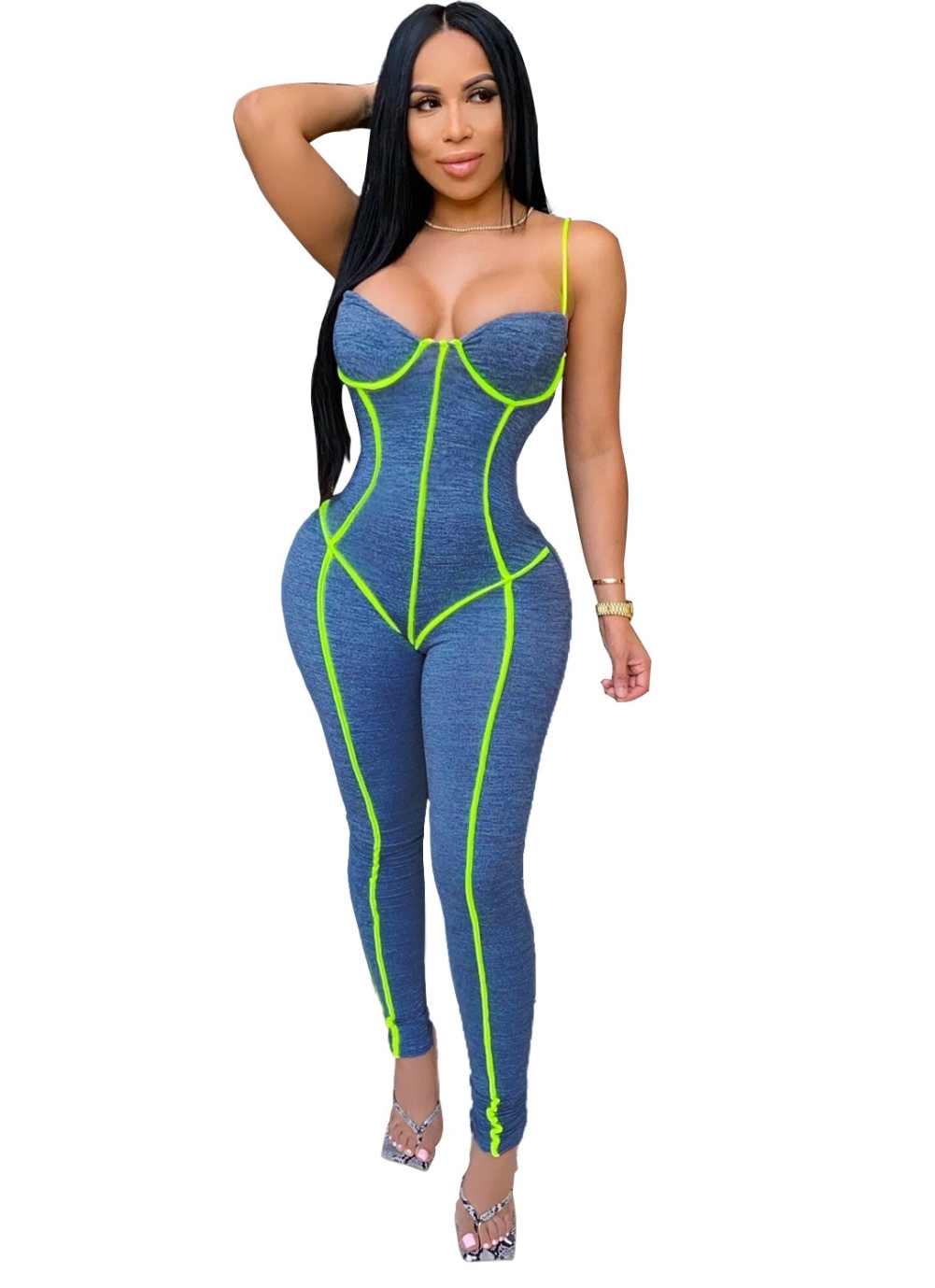 Sexy Push Up Strap Bodycon Jumpsuit