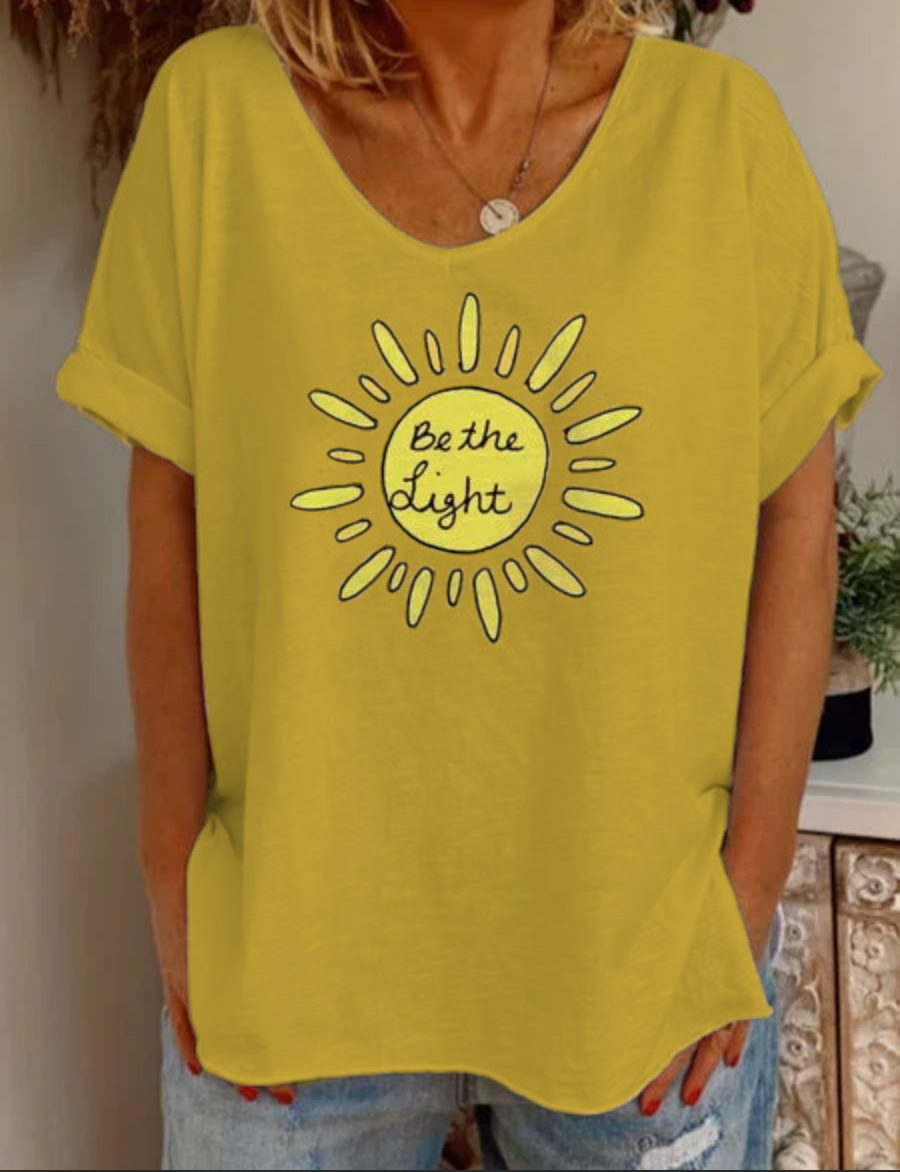 Summer loose European and American short-sleeved casual printed T-shirt