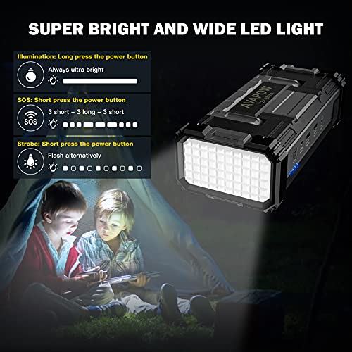 6000A 32000mAh Car Battery Jump Starter with Dual USB Quick Charge,  Built-in LED Bright Light and DC Output