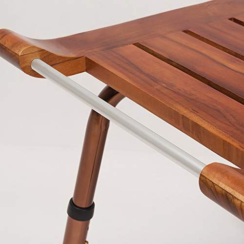 Teak Bath Bench Stool with Non-Slip Feet Adjustable Height Shower Seat
