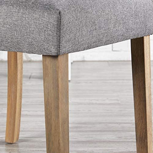 Upholstered Fabric Dining Room Chairs with Solid Wood Legs and Padded Seat