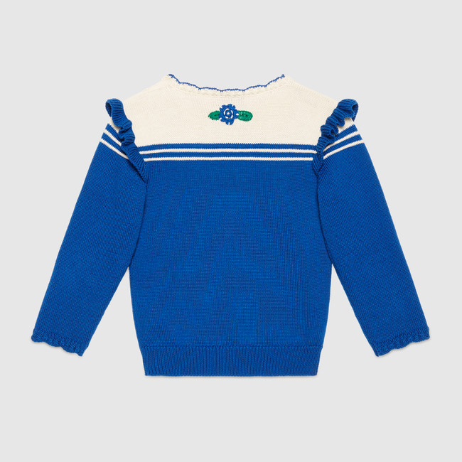 Children's cotton sweater with flowers