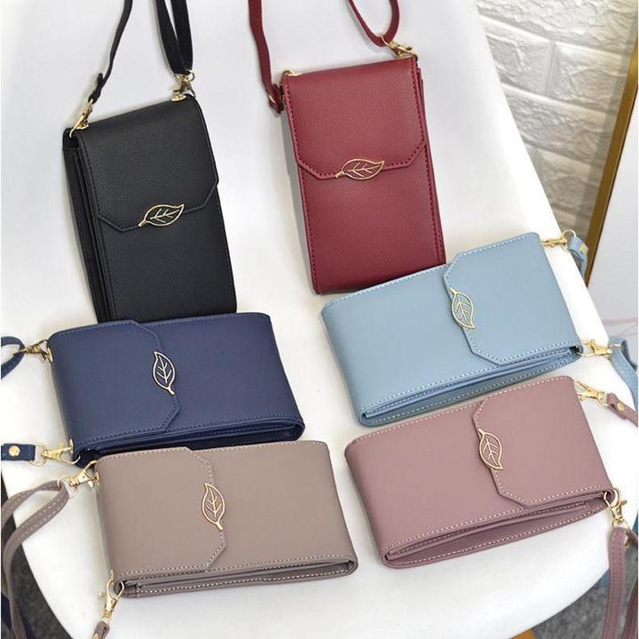 Fashion Leaf Women Cell Phone Bag Purse