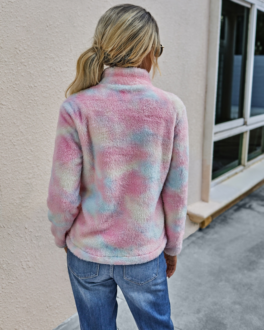 Autumn Tie Dye Plush Pullover Sweat Top