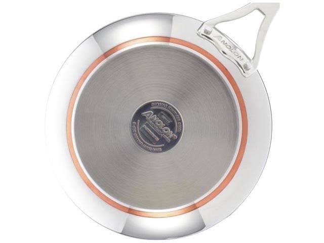 Anolon Nouvelle Copper 12x22 Stainless Steel Covered Stir Fry with Helper Handle