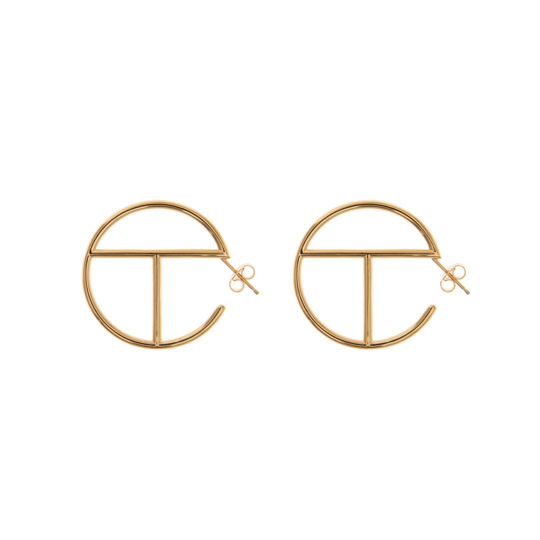 Medium Logo Hoop Earring - Gold