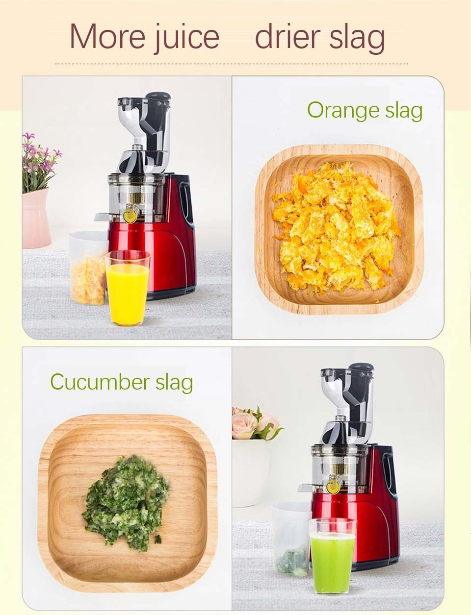 Large Wide Mouth Feeding Chute Whole Apple Slow Juicer Fruit Vegetable nutrition