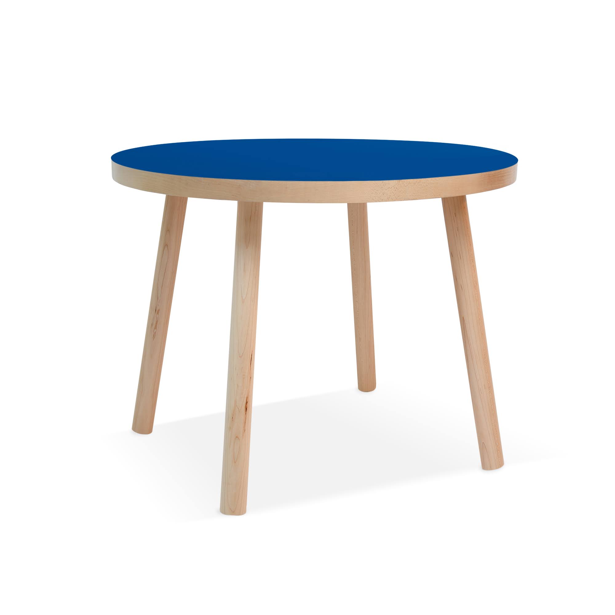 Poco Round Kids Table, Maple/Pacific Blue, 30x22 Large
