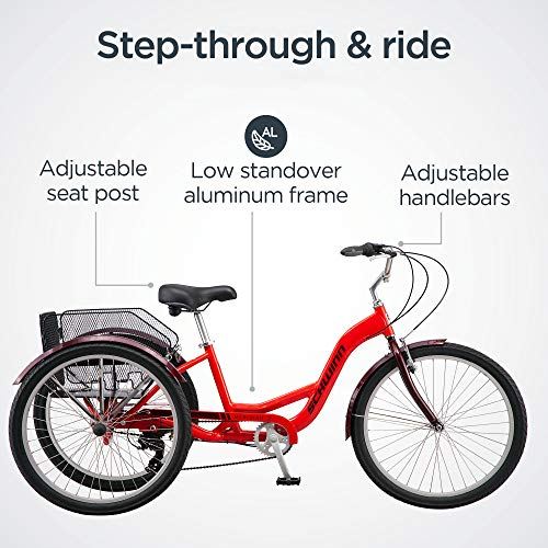 Three Wheel Cruiser Bike, 7-Speed, 26-Inch Wheels, Cargo Basket