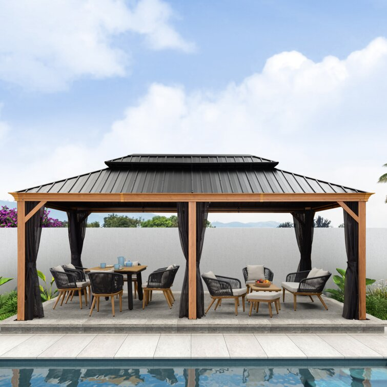 20 Ft. W x 12 Ft. D Metal Patio Gazebo